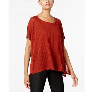 Eileen Fisher Oversized Waffle Knit Blouse in Paprika Size Small/Medium
